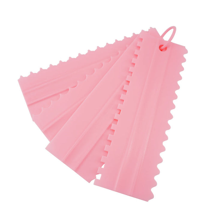 4PCS/Sett Ny Komb Kake Skraper Mønster Krem Skraper DIY Baking Verktøy | Luvikno