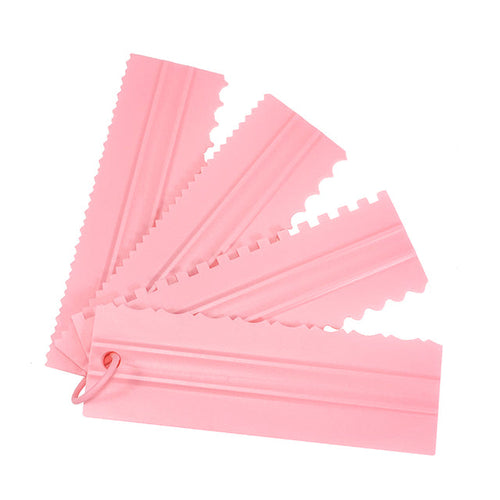 4PCS/Sett Ny Komb Kake Skraper Mønster Krem Skraper DIY Baking Verktøy | Luvikno