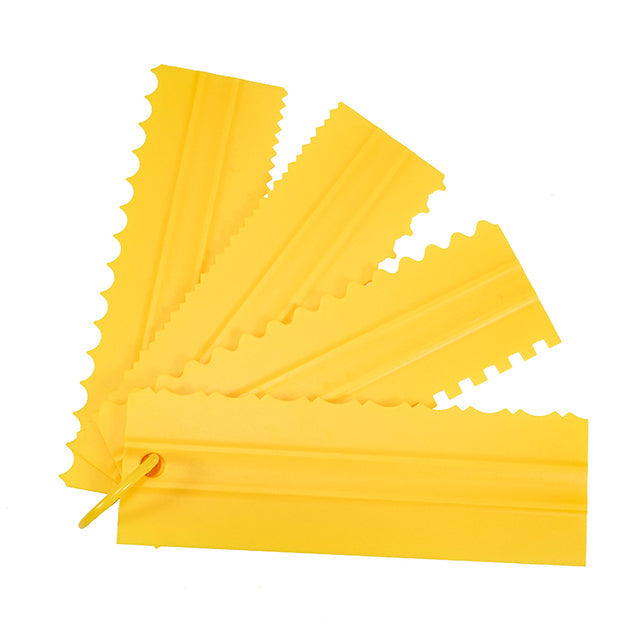 4PCS/Sett Ny Komb Kake Skraper Mønster Krem Skraper DIY Baking Verktøy | Luvikno