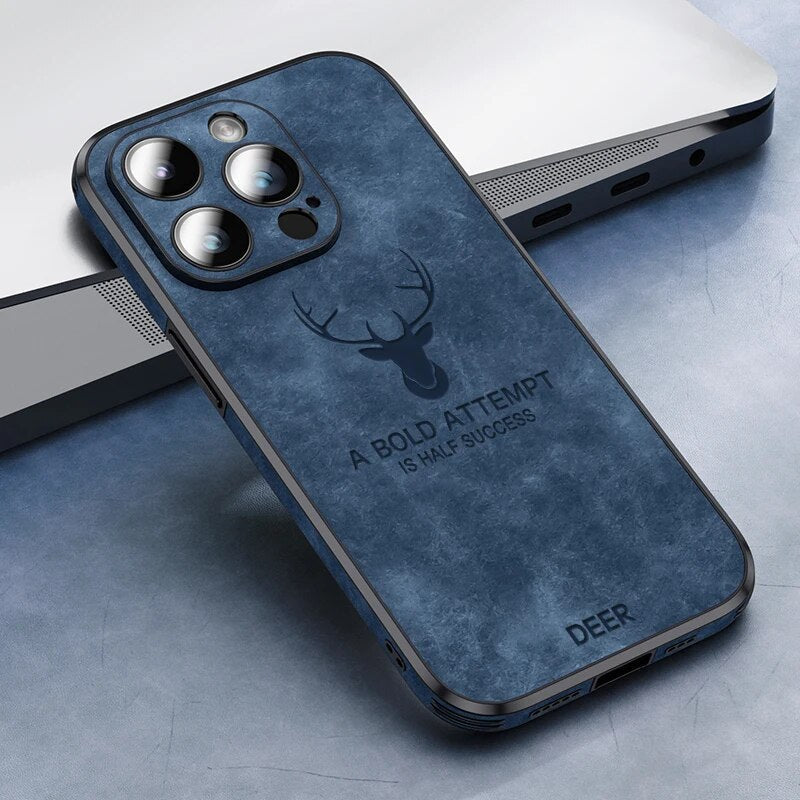 Luvikno | Deer - Luksuriøs Læder iPhone Deksel med Stilig Design og Sjokkbestandig Beskyttelse