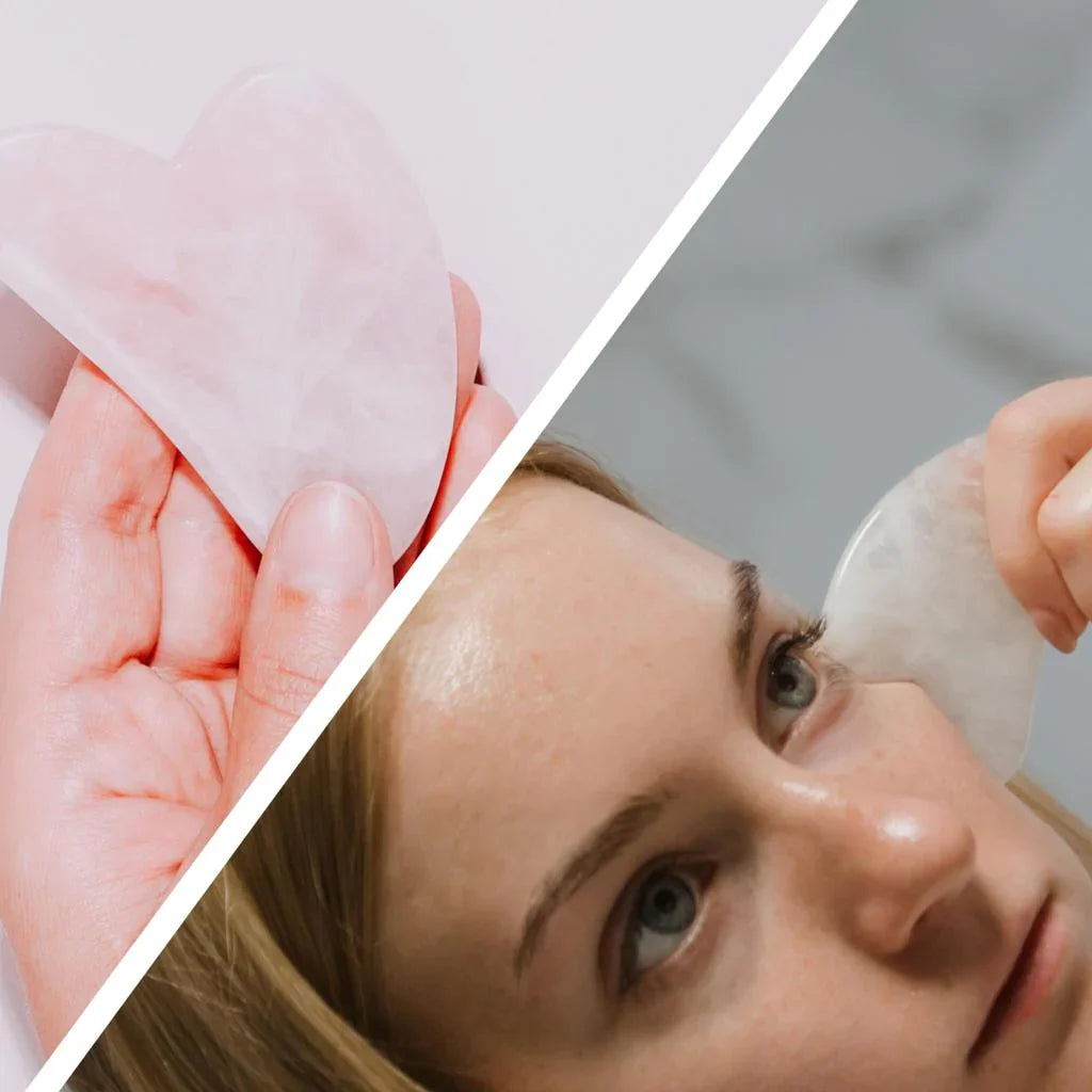 Jade Roller & Gua Sha, Ansiktsrulle, Ansikts skjønnhetsrulle hudpleieverktøy, Luvikno