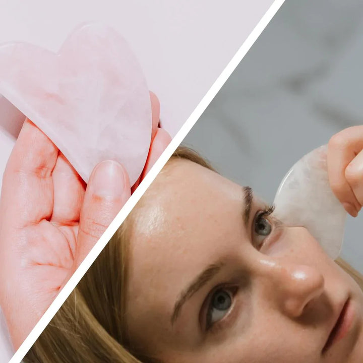 Jade Roller & Gua Sha, Ansiktsrulle, Ansikts skjønnhetsrulle hudpleieverktøy, Luvikno