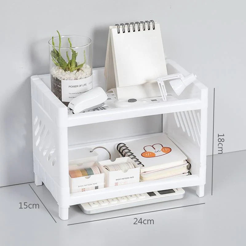 Dobbel Lag Plastic Stroge Organizer Shelf Luvikno