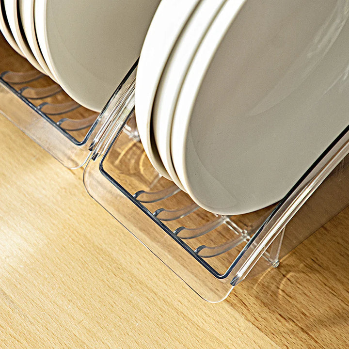 5 Grid Kjøkkenskap Organizer Tallerken Oppbevaringsstativ for Tallerkener | Luvikno