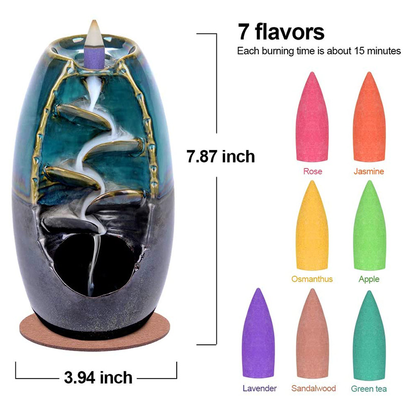 Mountain Incense Holder + GRATIS 7 Autentiske Kegler av Naturlige Dufter Luvikno