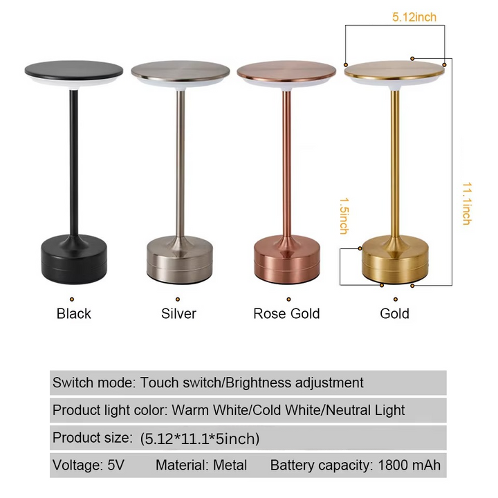 Luvikno | USB-oppladbar LED berøringssensor bordlampe