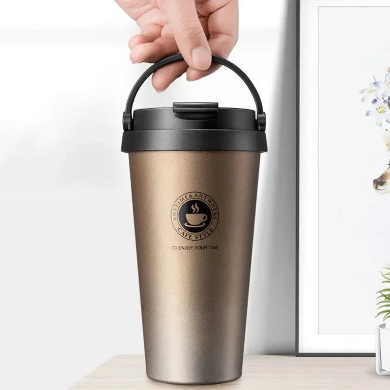 WarmCold Isolasjonskopp – Rustfritt Stål Reisekopp 500 ml med Skyvelokk | Luvikno