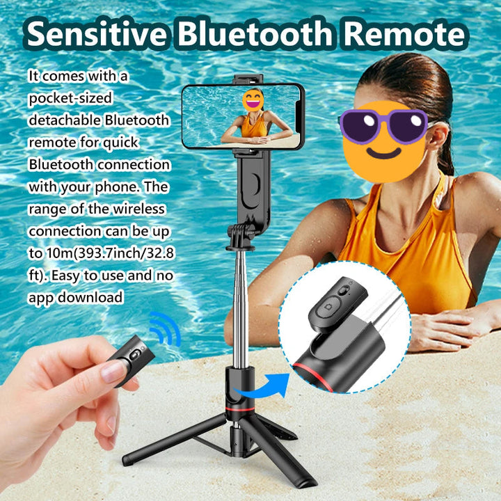 Ultra Foldable Built-In Lighting Selfie Stick Tripod | Luvikno