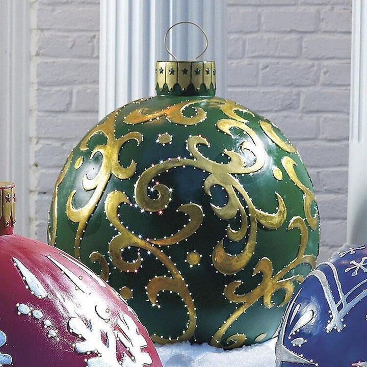 Luvikno | Jule Oppblåsbar Dekorasjon Ball | Utendørs Hage Ornament | 60cm PVC