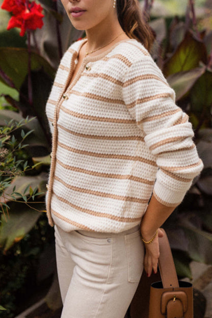 Luvik | raidallinen pyöreäkaulustakki