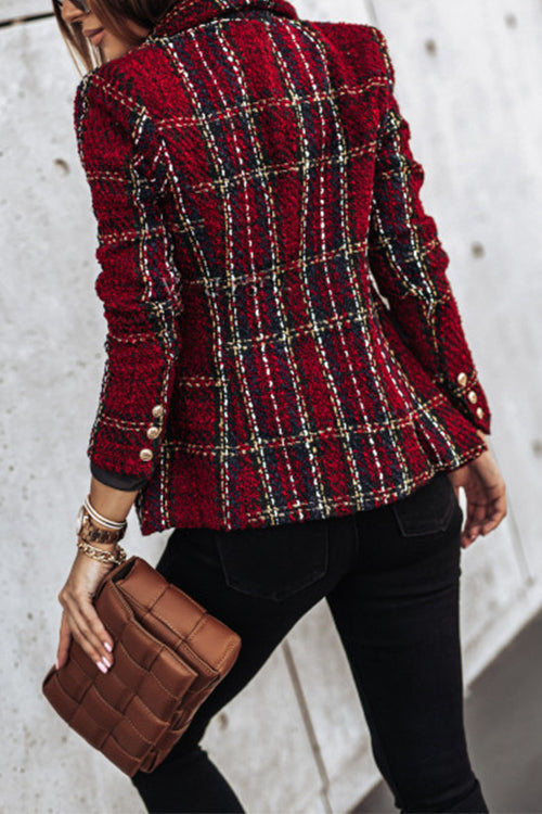 Luvik | Dobbel-rute Apen Front Rutete Blazer-jakke