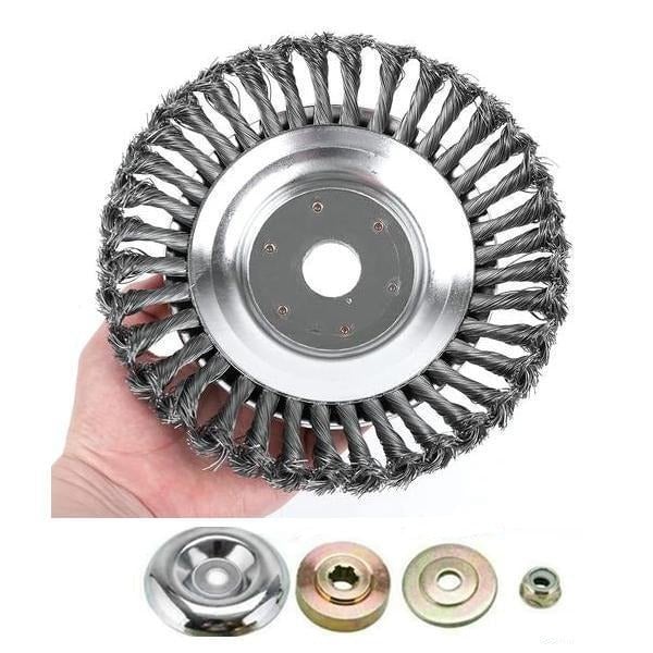 SteelTwist Ugressbørste – 360° Trimmerblad av Flettet Stål (15 cm) | Luvikno