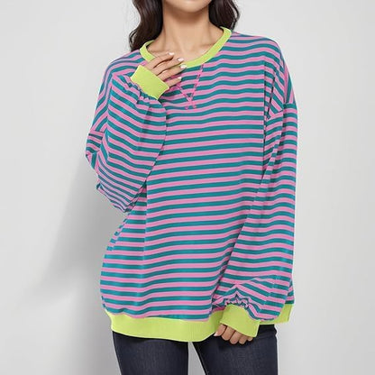 Luvik | Mukava Ylipitkä Raidallinen Neule