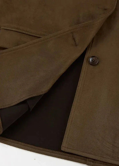 Luvik | Sametti keinoturkki takki retro-kääntökauluksella