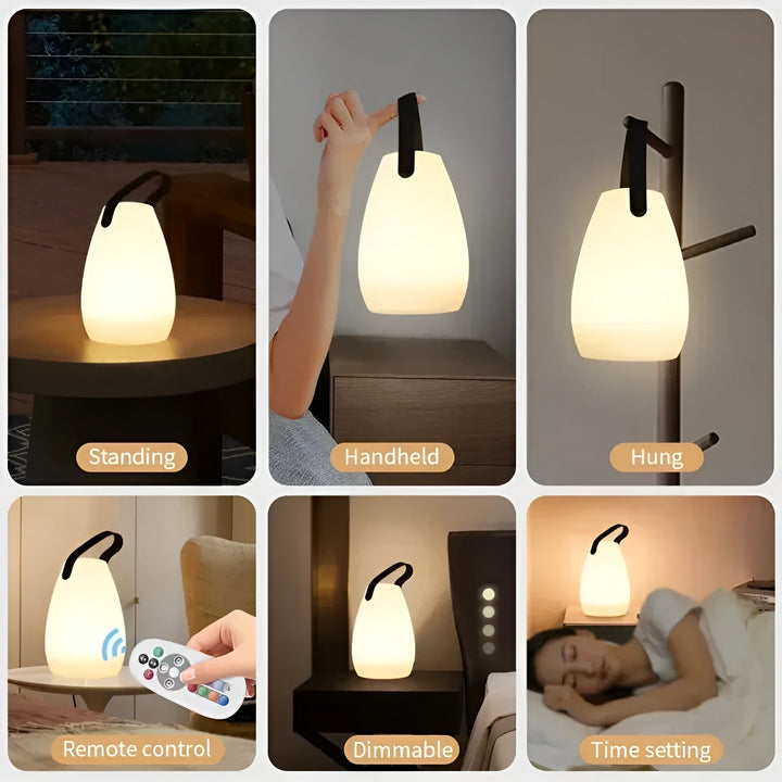 Trådløs LED-bordlampe – Vanntett, oppladbar og 16 farger | Luvikno