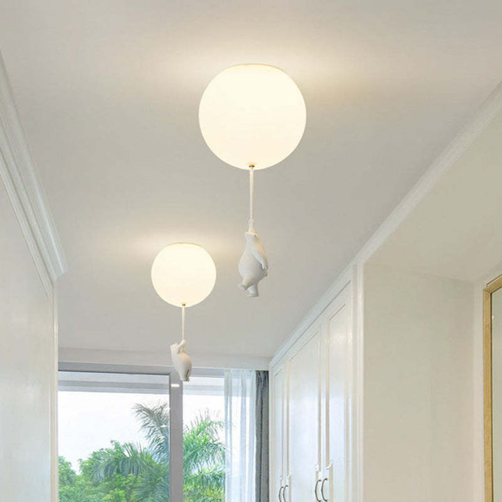 SkyDream Kids Taklampe med Bjørn og Ballong - Lekent Design og Energisparende LED-belysning | Luvikno