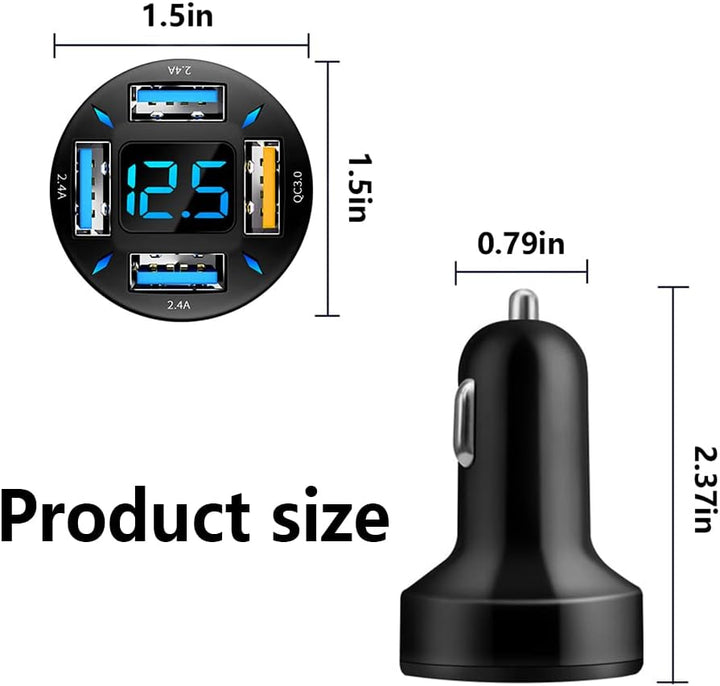 Luvikno | Bil Lader 66W Super Rask Lading med USB PD & QC 3.0 – Universell for 12-24V Sigarett Tenner