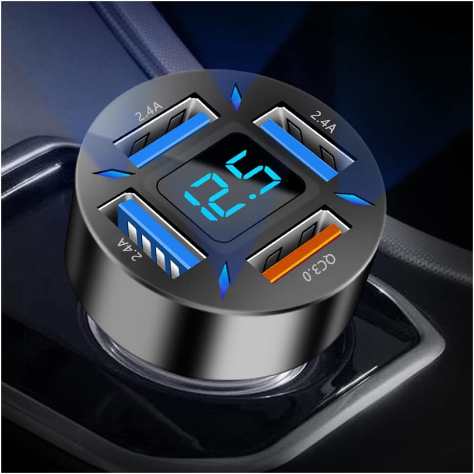 Luvikno | Bil Lader 66W Super Rask Lading med USB PD & QC 3.0 – Universell for 12-24V Sigarett Tenner