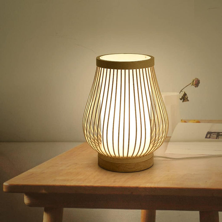 Zen-Inspirert Bambus Bordlampe for Soverom og Stue Luvikno