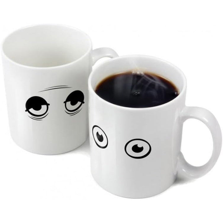 Wake-Up Eyes Magic Varmefølsom Fargeforandre Keramisk KaffeKopp | Luvikno