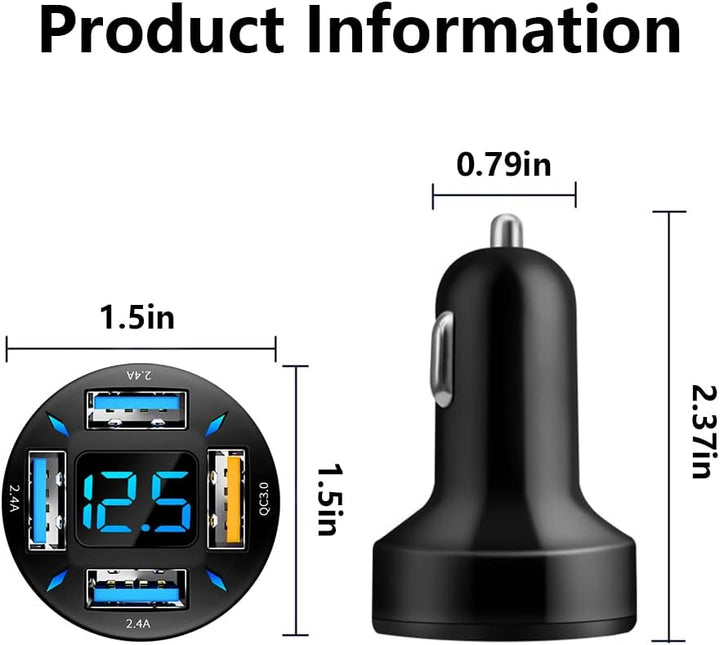 Luvikno | Bil Lader 66W Super Rask Lading med USB PD & QC 3.0 – Universell for 12-24V Sigarett Tenner