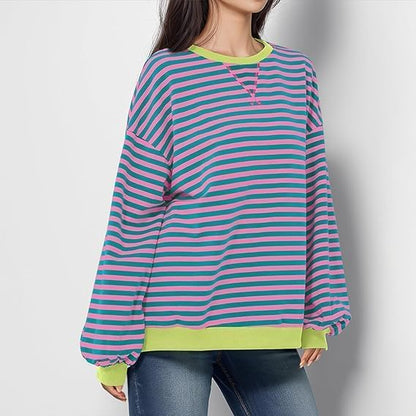 Luvik | Mukava Ylipitkä Raidallinen Neule