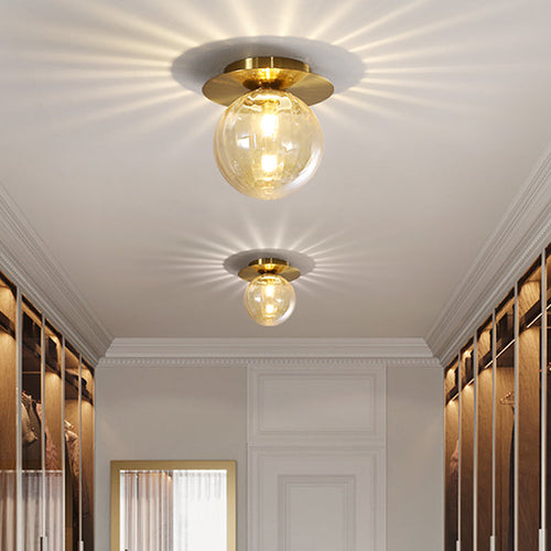 Luvikno | EleganceGlow Taklampe - Gull Røyk Vann Glass Design