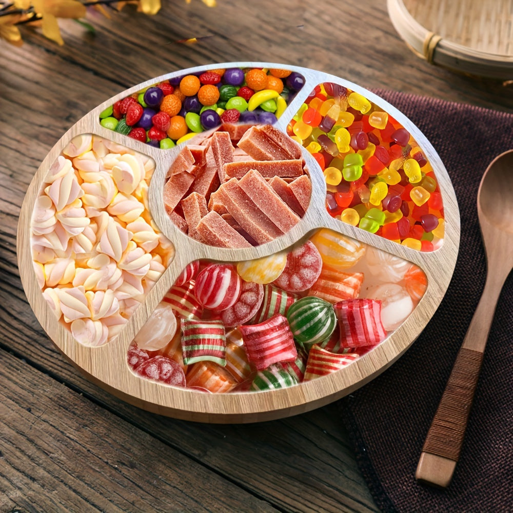 BambooServe - Elegant Rund Snack Brett for Kjøkkenet Luvikno