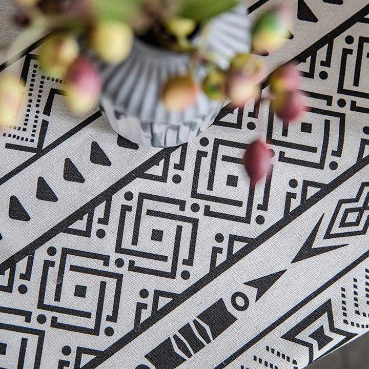 Geometriske Frynse Gardiner Semi Mørklegging Draper i Bomullsblanding | Luvikno