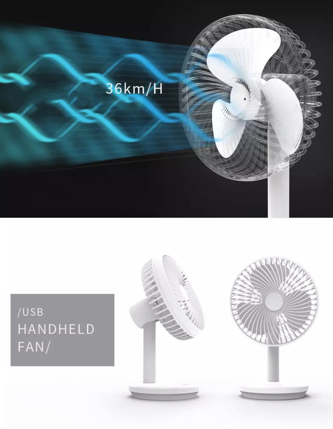 Oppladbar Mini USB Skrivebordsvifte | Luvikno