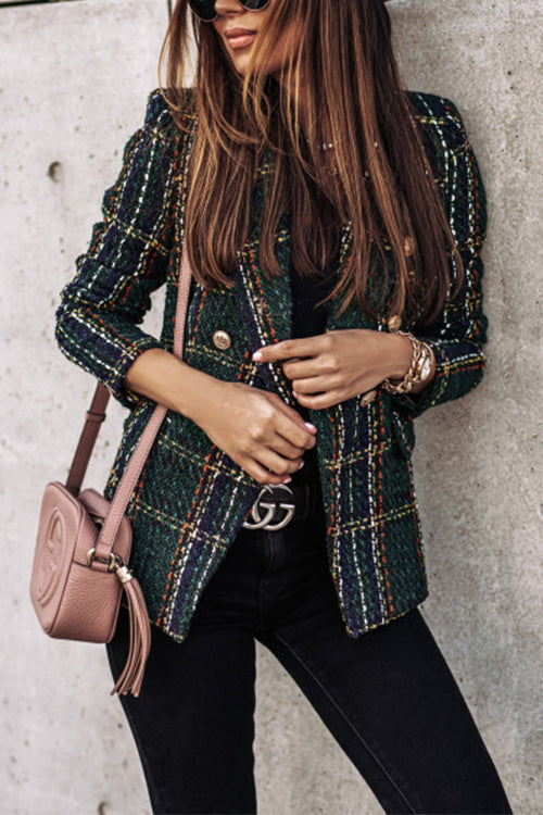 Luvik | Dobbel-rute Apen Front Rutete Blazer-jakke