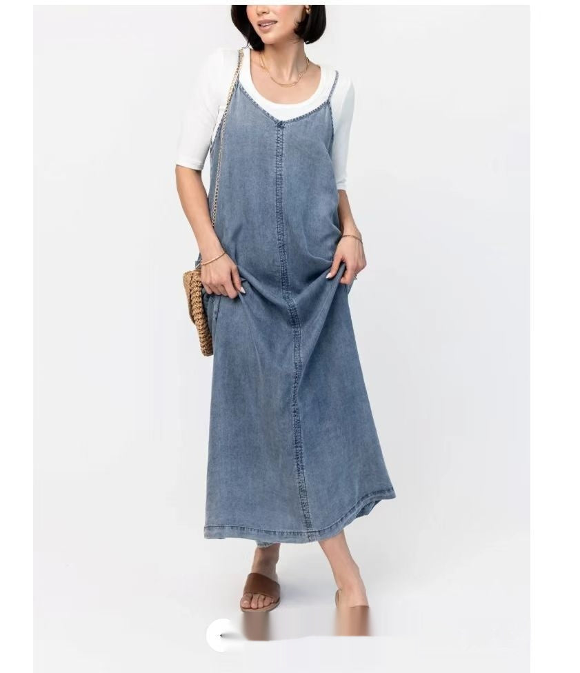 Luvik | Uusi Denim Henkari Vapaa-ajan Mekko