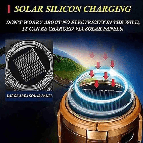 Portable Stretchable Solar Lithium Battery Electric Fan + Emergency Light | Luvikno