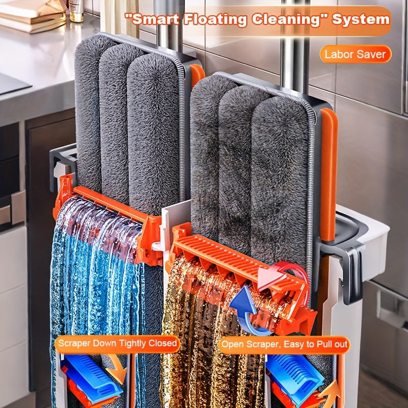 Flat moppesett med bøtte & vridningssystem | Luvikno