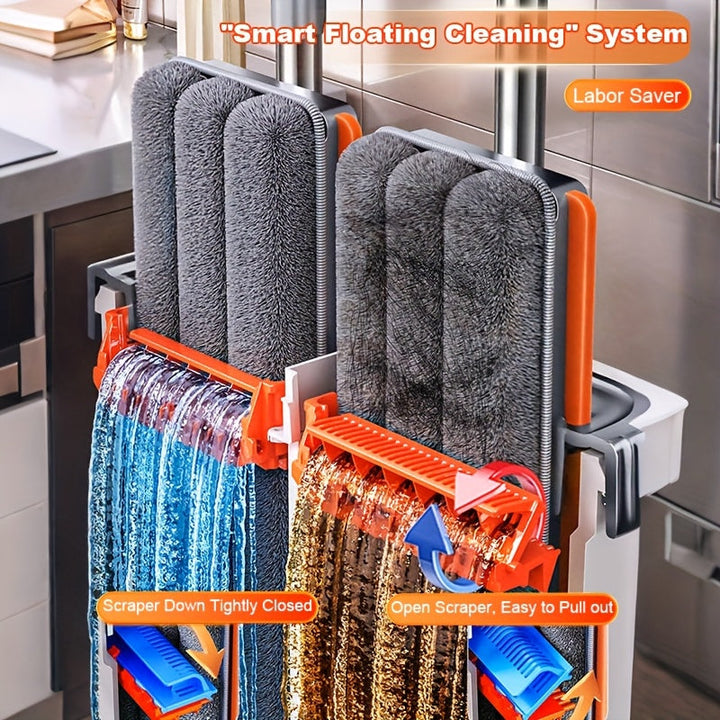 Flat moppesett med bøtte & vridningssystem | Luvikno