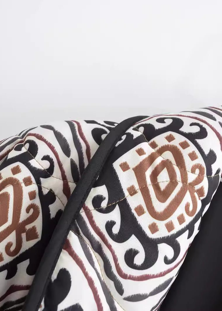 Luvik | Painatus Kontrastiväri Puuvillavuorattu Takki