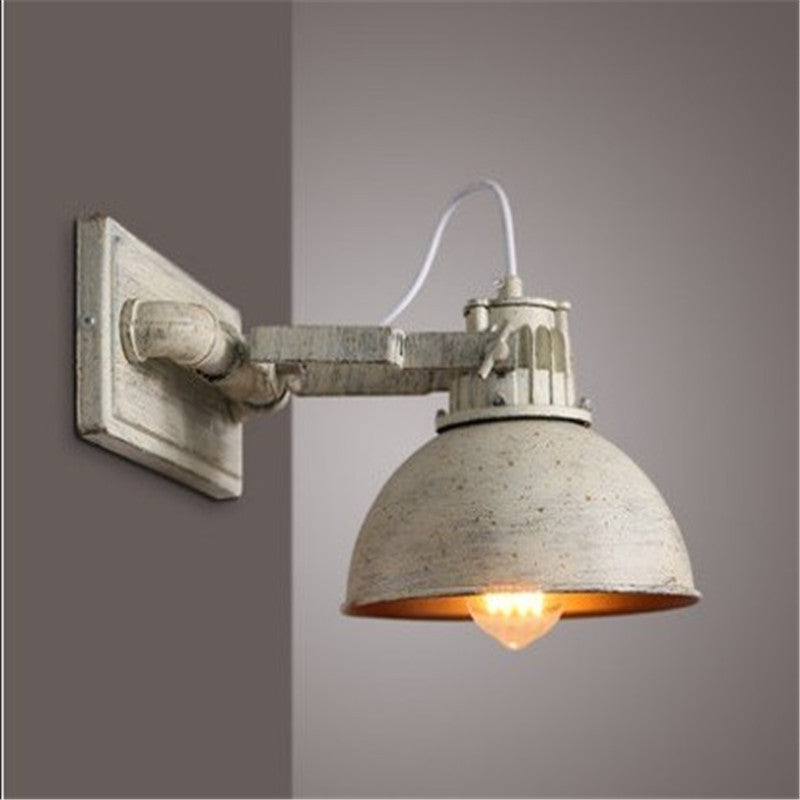 Dome Metall Veggmontert Sconce Antikk 1 Hode Stue Justerbar Vegglampe i Hvit med Håndtak | Luvikno