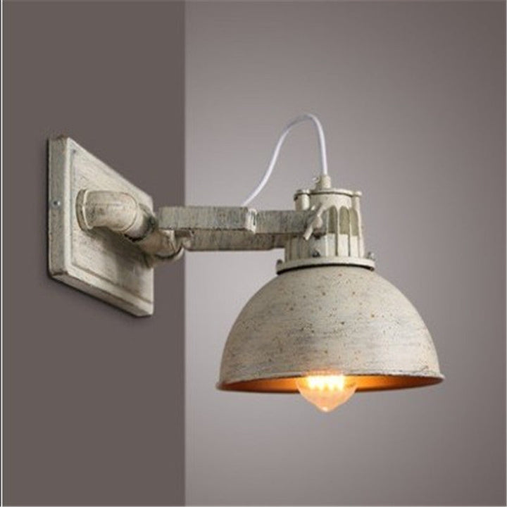 Dome Metall Veggmontert Sconce Antikk 1 Hode Stue Justerbar Vegglampe i Hvit med Håndtak | Luvikno