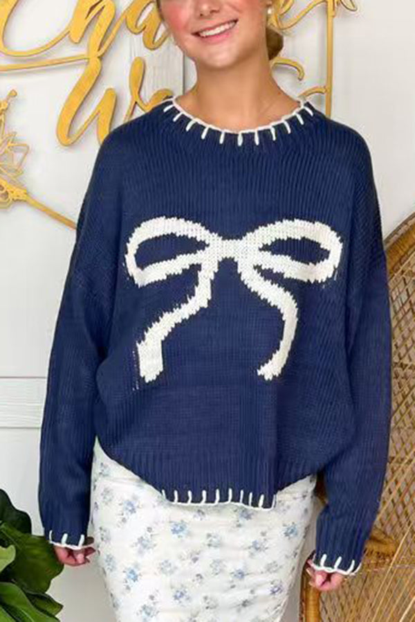 Luvik | Joulusilta Kontrastiväri Sisältää Reuna Pitkähiha Pullover