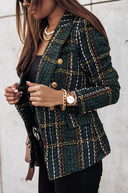 Luvik | Dobbel-rute Apen Front Rutete Blazer-jakke