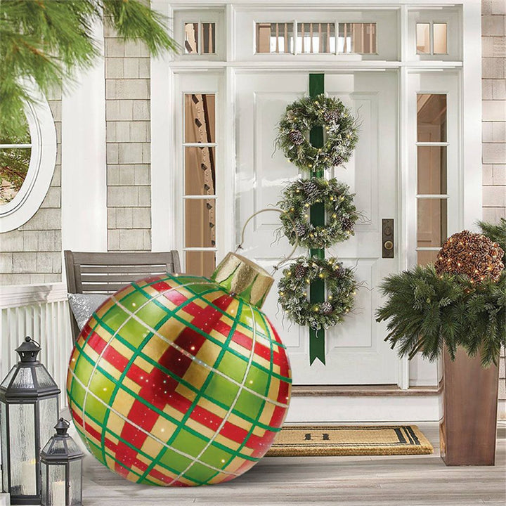 Luvikno | Jule Oppblåsbar Dekorasjon Ball | Utendørs Hage Ornament | 60cm PVC