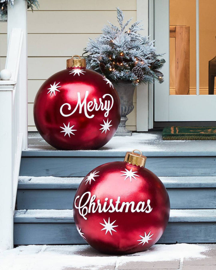 Luvikno | Jule Oppblåsbar Dekorasjon Ball | Utendørs Hage Ornament | 60cm PVC