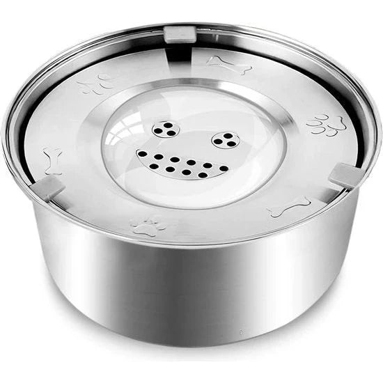 FreshPaws – Rustfritt stål hundevannskål med anti-søle funksjon Luvikno