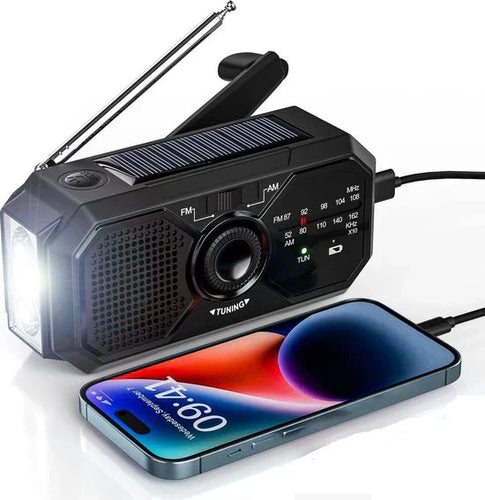 PowerGuard - Multifunksjonell Nødradio med Solcellepanel | Luvikno