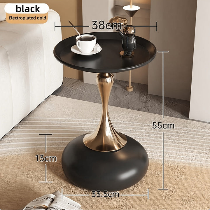 Moderne sidekabinett med keramisk base og metallben – 55 cm høy | Luvikno