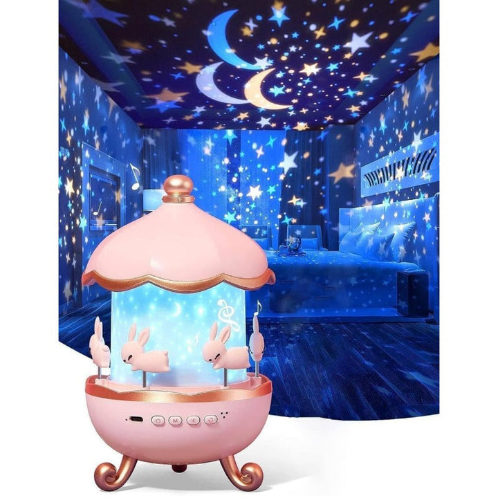 Luvikno | Frostwave | Barn 360° Roterende Kanin Nattlampe Prosjektor