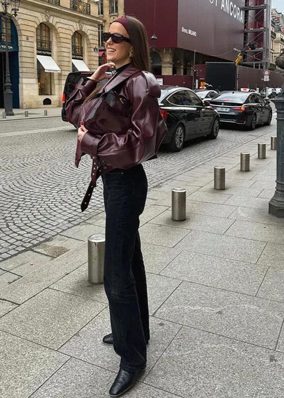 Luvik | Käänteinen Keinonahkakangasmanteli