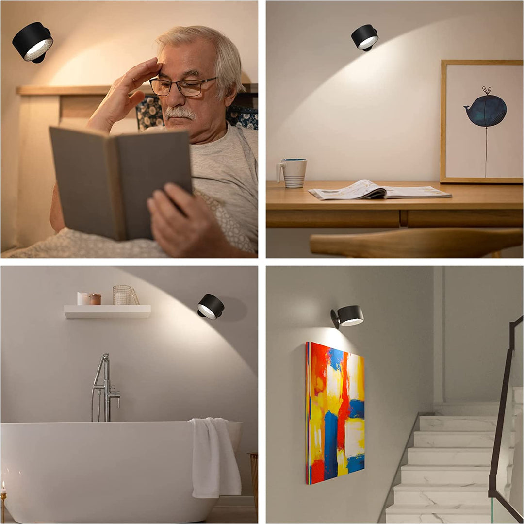 Luvikno | 360° Vegglampe - Trådløs oppladbar vegglampe