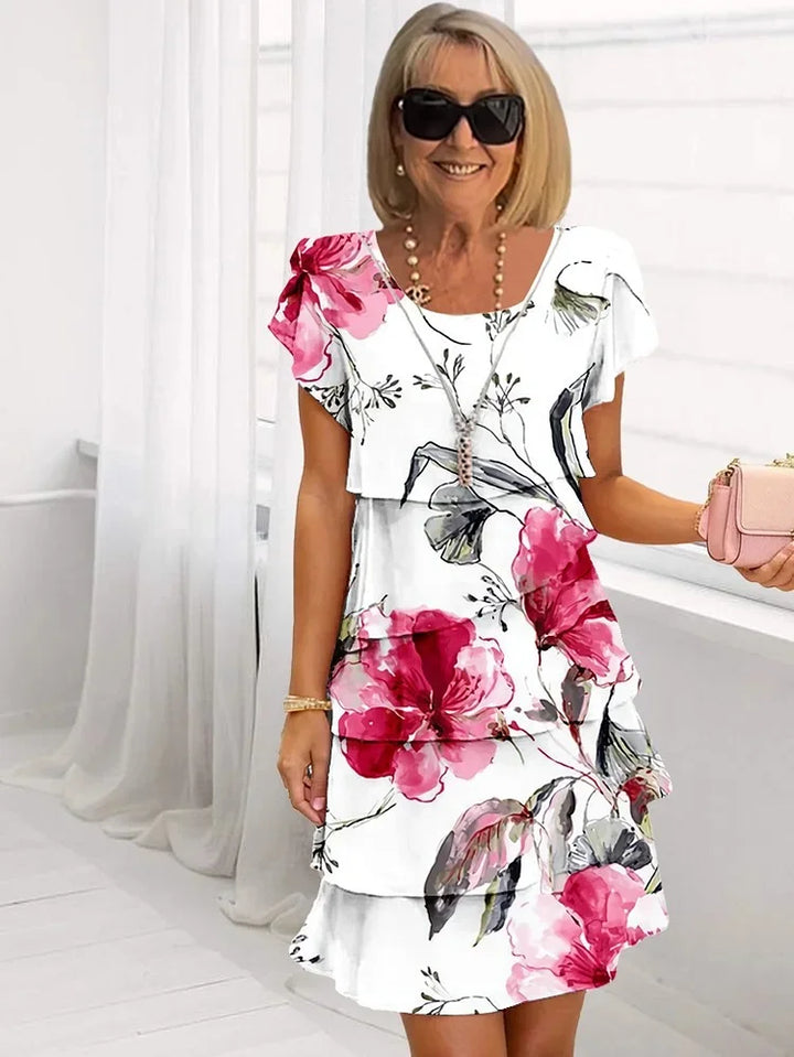 Luvik | Pleated Rypyttävä Kukka Mekko