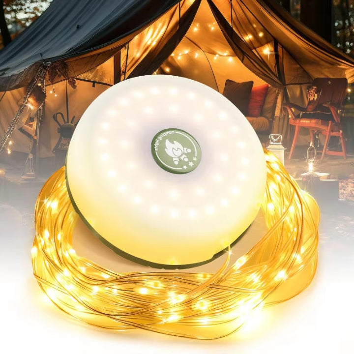 Campinglampe med 10 m RGB lyskjede — Din magiske lyskilde for uforglemmelige utendørsopplevelser | Luvikno